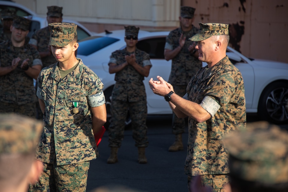 Marine Receives Medal for Lifesaving Actions
